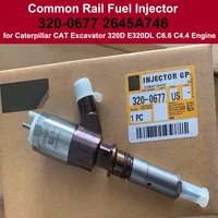 Nuevo inyector de combustible Common Rail 320-0677 3200677 2645A746 para excavadora Caterpillar CAT 320D E320DL C6.6 C4.4 motor