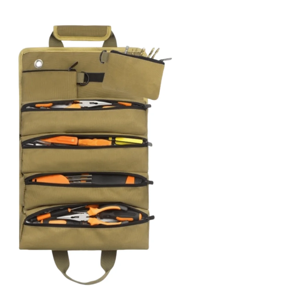 

Multiple Pockets Tool Bag Durable Material High Quality Roll Type Bag Multiple Compartments Rolled Up Electrician Bag
