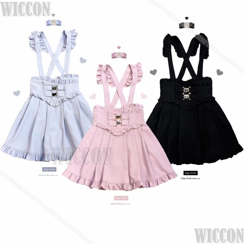 Overall Dress Jirai Kei Maid Cosplay Costume Kawaii Underground Idol Cute Dress Skirt Girl Women Christmas Holloween Customized