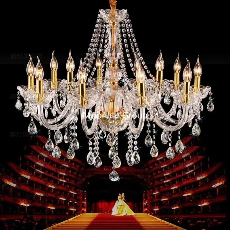 Golden Luxury Living Bedroom Candle Pendant Lights Dining Room Creative European Crystal Chandelier