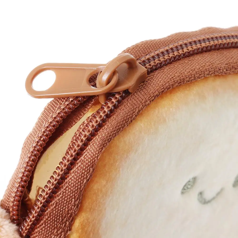 New Cartoon Toast Coin Purse Portable Lightweight Coin Key Bag Bread Mini Makeup Bag Girl