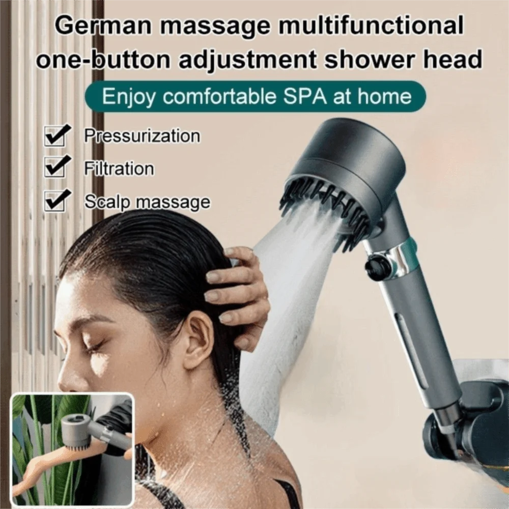 

High Pressure Shower Head 3 Mode Large Flow Rainfall Bathroom Shower Head Detachable Water Saving Bathroom Shower Tool