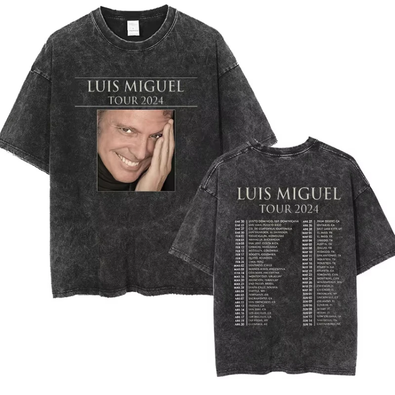 

Винтажная потертая футболка 90-х годов Luis Miguel 2024, женские готические футболки с короткими рукавами в стиле хип-хоп, повседневная футболка большого размера