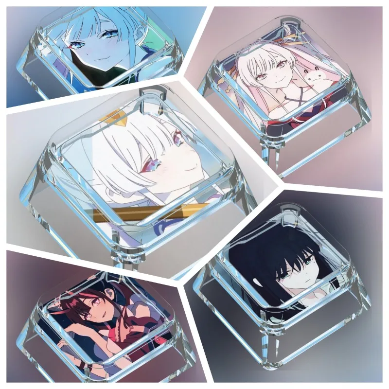 

Аниме «Космическая принцесса Кагуя!» Одиночный мультяшный милый кейкап Yachiyo Runami для механической клавиатуры с крестообразным креплением, прозрачный, с клеевым креплением