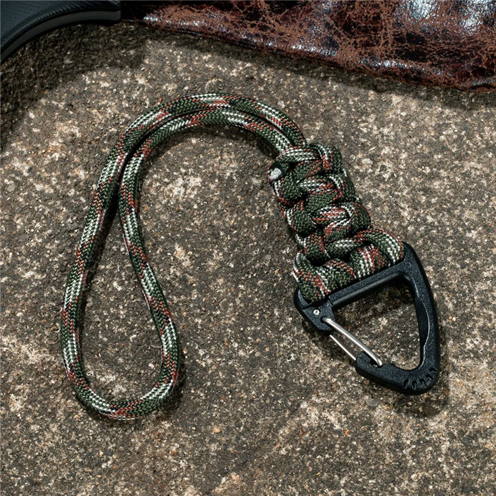 Parachute Cord Triangle Buckle Camping Hiking Outdoor Tools Key Ring Keychain Paracord Lanyard
