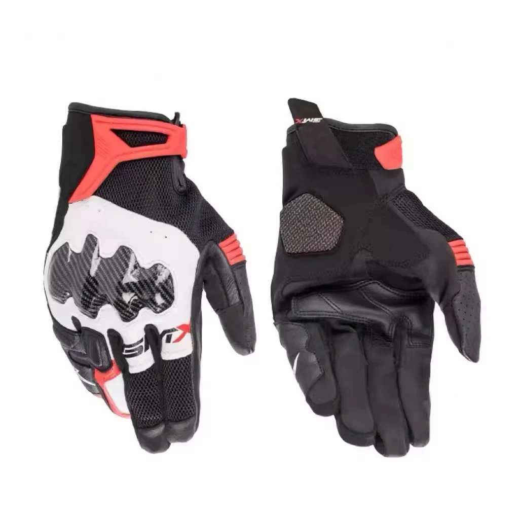 Alpines Motorcycle Riding Motocross Racing Gloves Smx R Carbon Vented Leather Drop Resistance Touch Screen Guantes Luvas