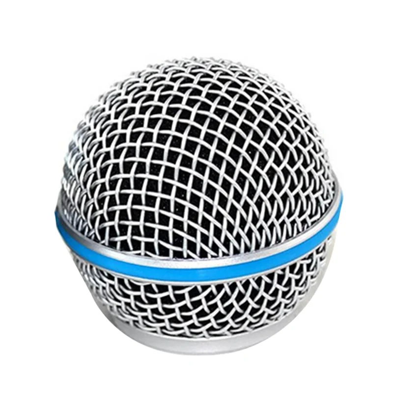 ممتاز 1 قطعة استبدال رأس شواء الميكروفون الأزرق شبكة الصلب استبدال رئيس ل Beta58a