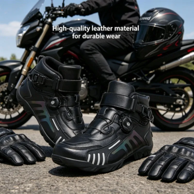 

Universal Motorcycle Riding Shoes Off-Road Bike Boots Anti-Slip Anti-Fall Racing Boots Motorcycle Travel Commuting Riding Boo...
