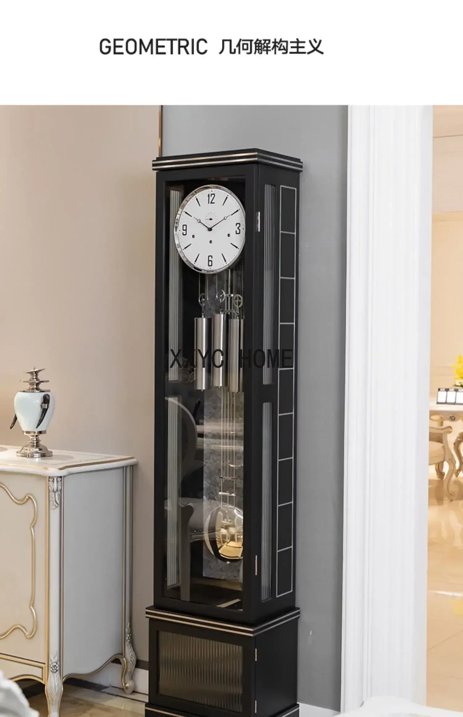 Duits Hermle Light Luxe De Grootvader Klok Chinese Retro Slinger Klok Mechanische Massief Hout Grote Klok