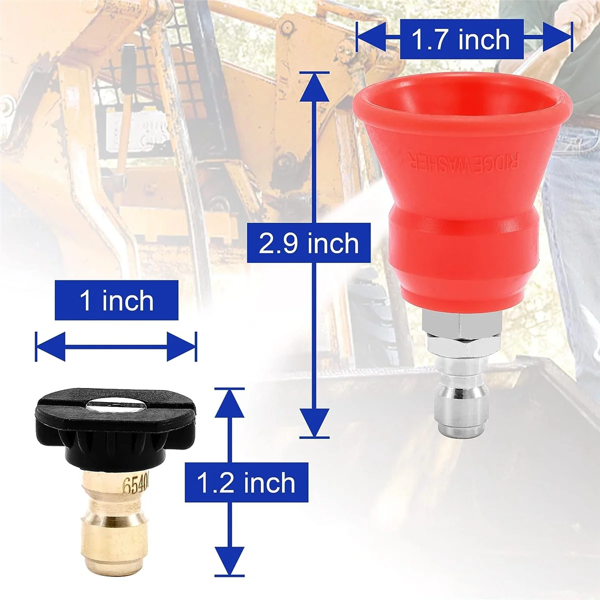 Pressure Washer Nozzle Guard, Power Washer Nozzle Tips, 5 Pressure Washing Tips with 1/4Inch Quick Connect, Orifice 3.0