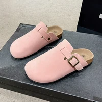 Fashion Women's Suede Mules Slippers 2025 Men Clogs Cork Insole Sandals Arch Support Outdoor Beach Slides Home Shoes Woman - Image 4