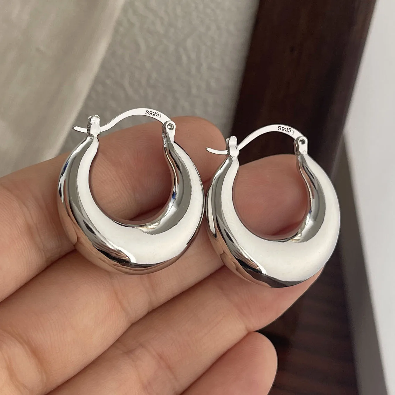 

925 Sterling Silver Vintage Earrings For Women Trendy Simple Roun Earring Jewelry Prevent Allergy Party Accessories Gift