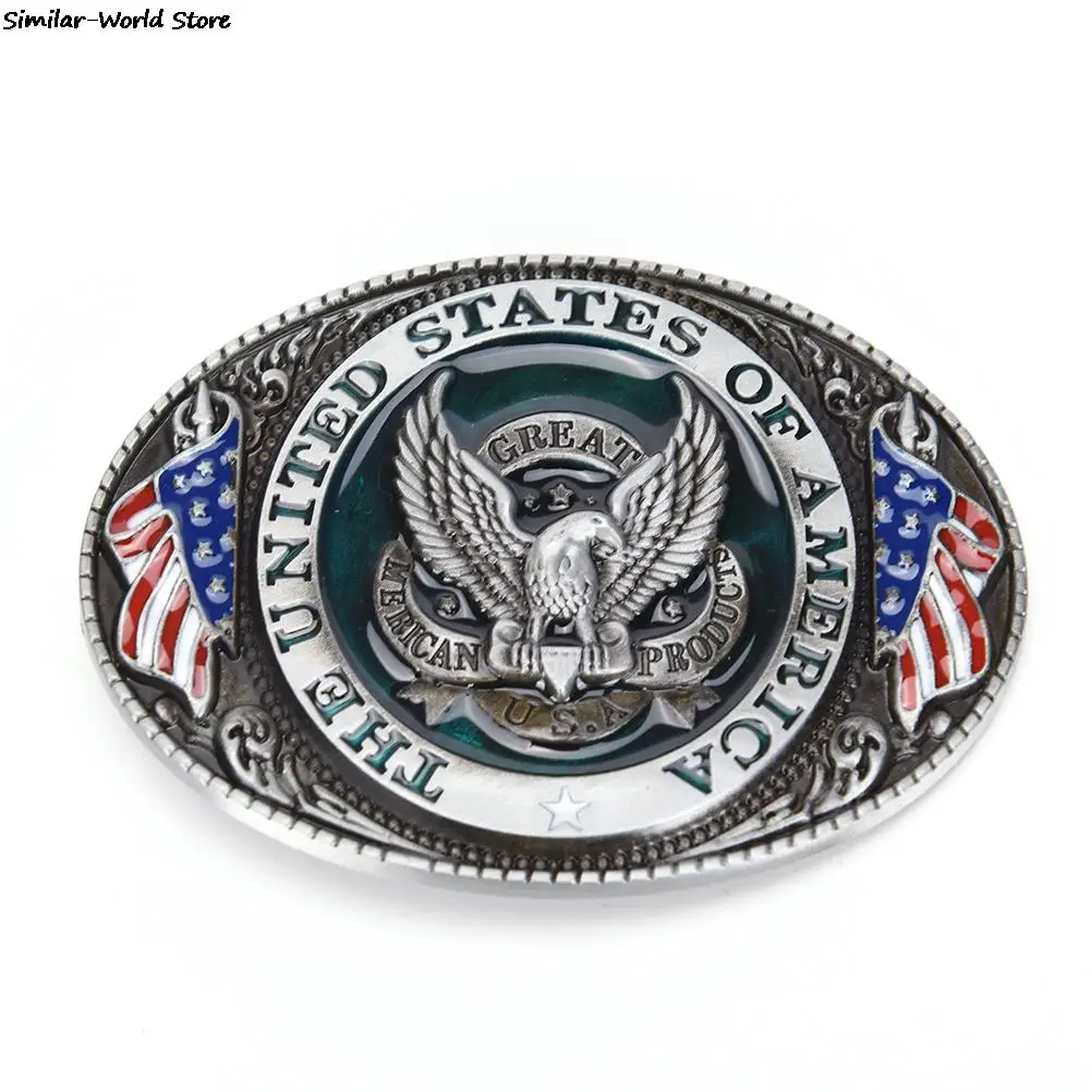 The cowboys of the west belt buckle eagle new American flag alloy wear men's clothing accessories for belt