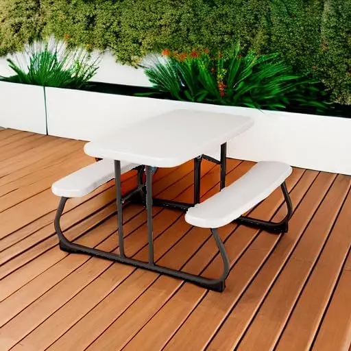 Durable Kids Picnic Table, Folds Flat for Easy Storage, Seats 4 Children Comfortably