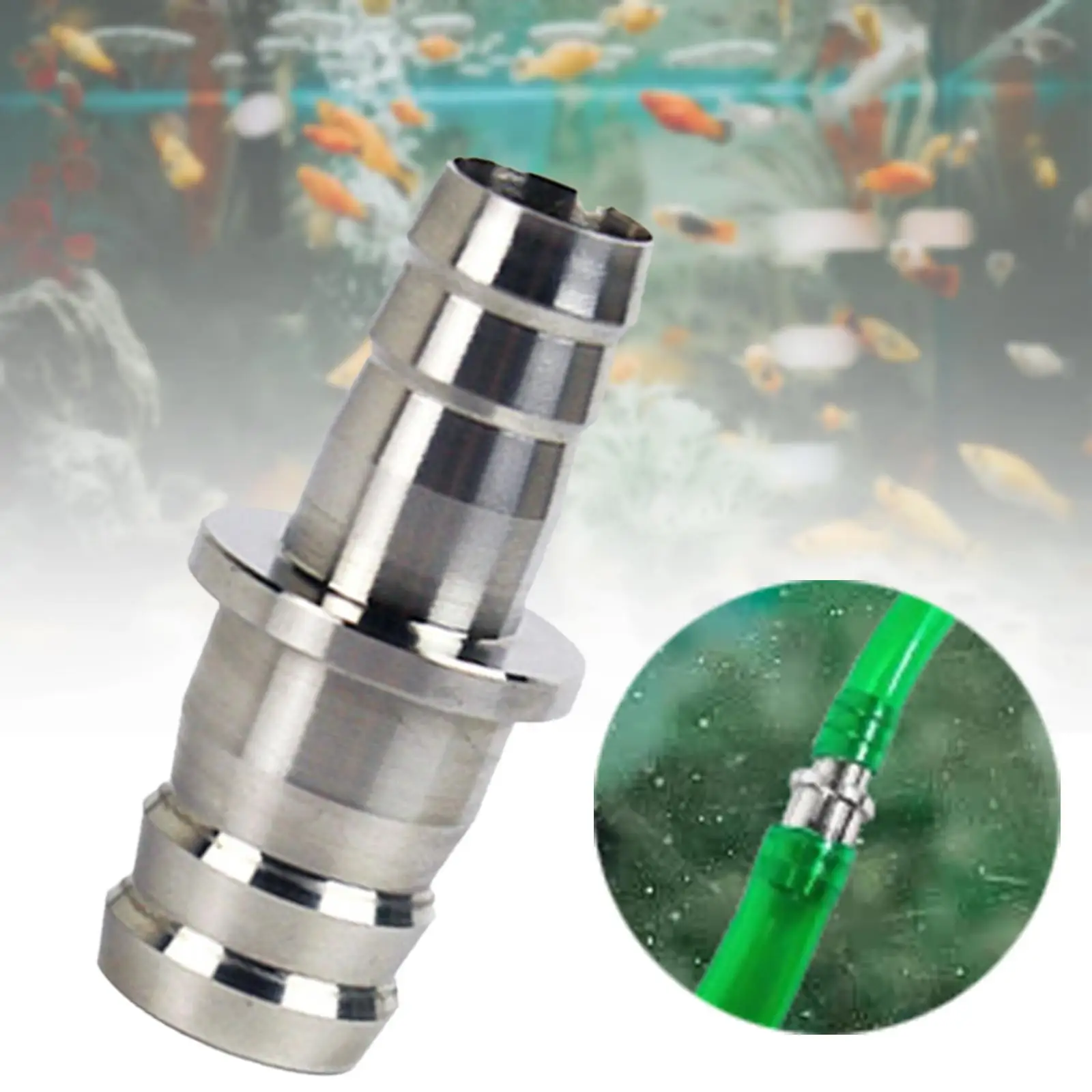 Aquarium Hose Adapter Stainless Steel Quick Connect Fitting Tube Converter for Water Pump and Filter