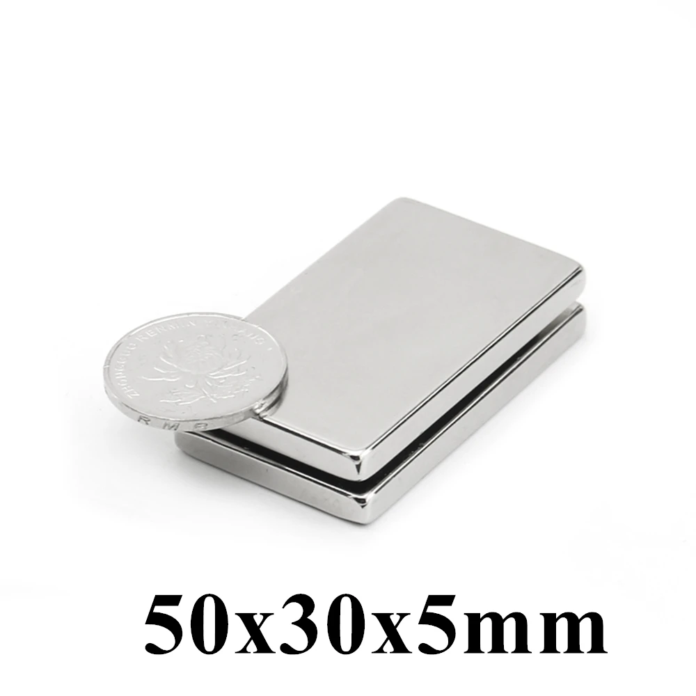 

1-10pcs 50x30x5mm Super Powerful Strong Rare Earth Block NdFeB Magnet Neodymium N35 Magnets 50x30x5 mm