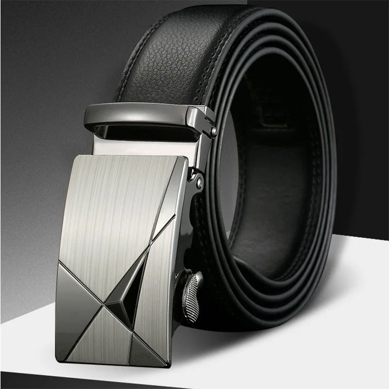 Cintura da uomo premium con fibbia automatica Cintura da lavoro casual - Cintura in pelle slim fit per pantaloni jeans, cintura elegante regolabile