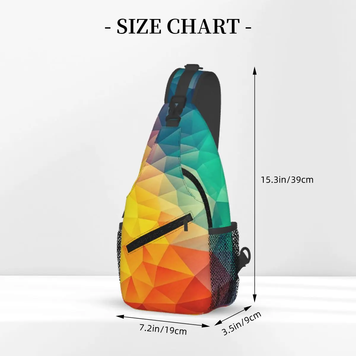 Bolsa de pecho Cubizm multicolor abstracta, tela de poliéster personalizada para oficina, bonito regalo personalizable