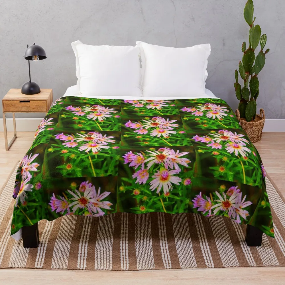 Beach Daisies Throw Blanket Retros halloween Blankets