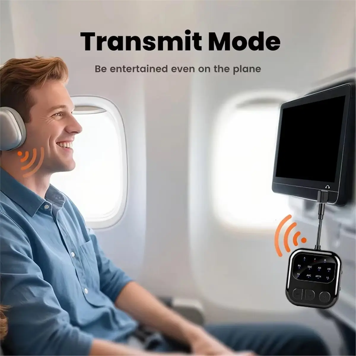 Bluetooth 6.0 Receiver Transmitter for -Adaptive Audio Adpater Dual Stream Music Wireless Adapters for Car Airplane