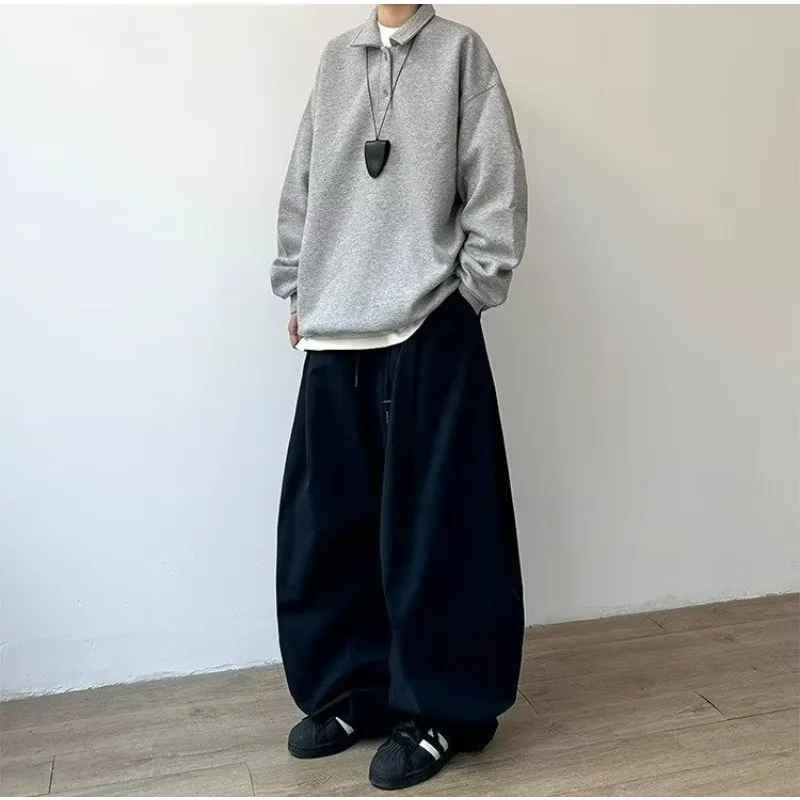 2026 Summer New Korean Sports Casual Pants Autumn Japan Fashion Streetwear Harajuku Men's Loose Wide Leg Pants Sweatpants