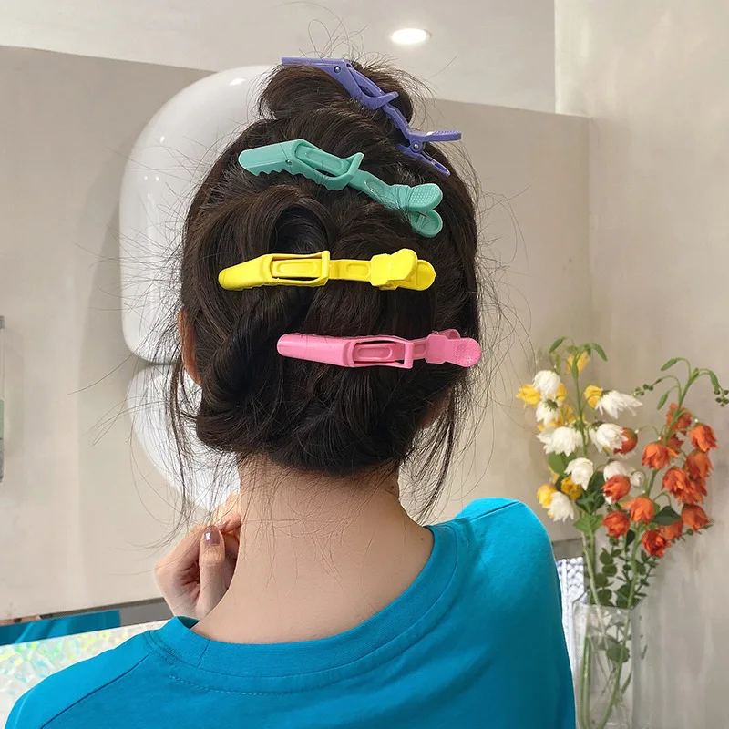 AISHG New Multi Color Hair Trimming Traceless Crocodile Clip Women Styling Positioning Zone Hair Clip Hair Gallery Tool