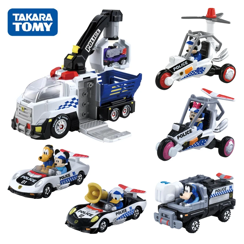 TAKARA TOMY TOMICA DS series Mickey Duck Goofy alloy model, children's collection of decorative toys, gifts for children.