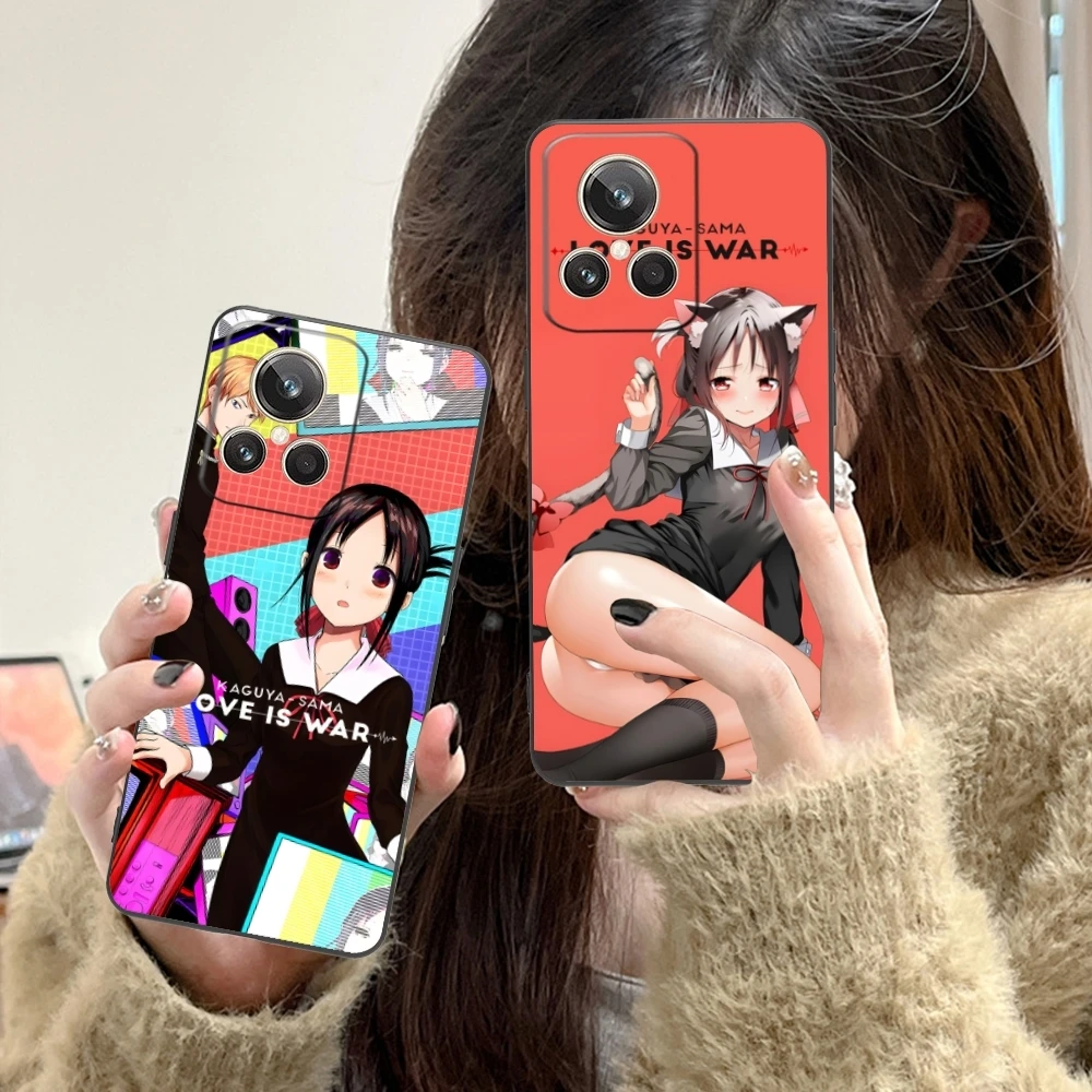 Kaguya Sama Shinomiya Mobile Phone Case for Realme GT 2 9i 8i 7i Pro X50 X2 C35 C21 C20 C11 C3 Black Soft Phone Cover Shell