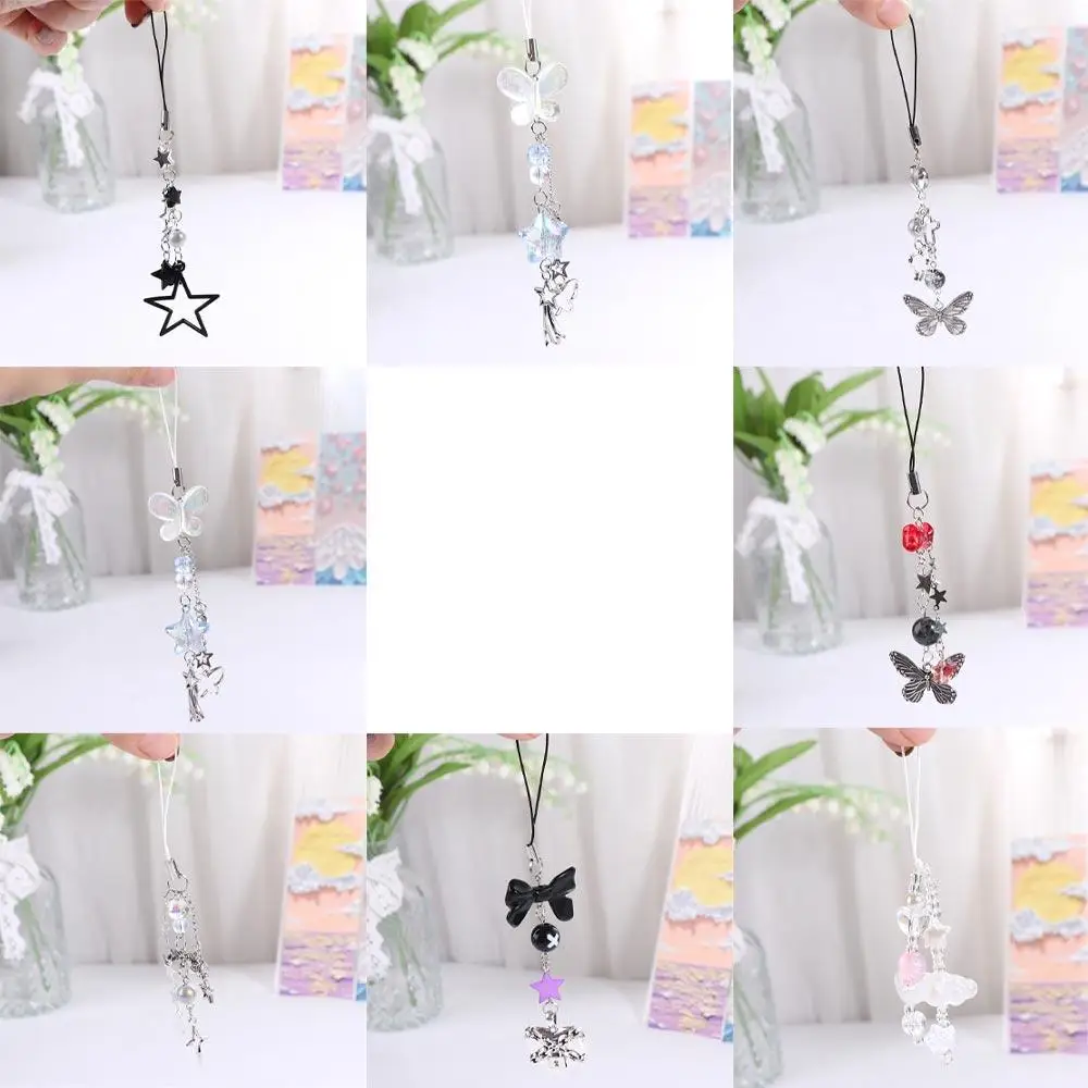 

Kawaii Sweet Girl Y2K Phone Pendant Phone Charms Phonestraps Phone Lanyard Butterfly Handmade Phone Chain Keyring Jewelry