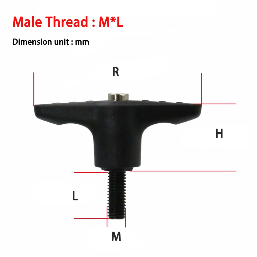1 قطعة البلاستيك T-شكل مقبض قابل للتعديل المسمار النايلون فراشة تعديل الذاتي قفل مقبض ثابت M5 M6 M8 M10 M12