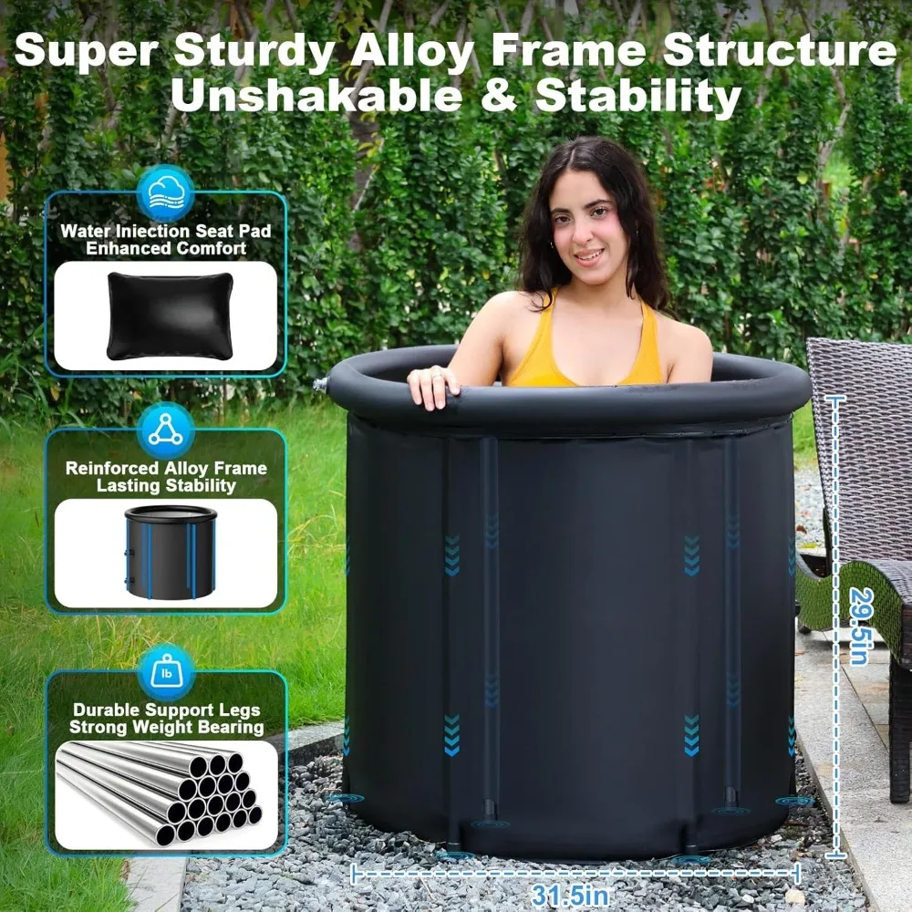 

1/3 HP Cold Plunge Chiller & Tub Kit, External Filter & Pump, 100Gal Round Ice Pod, Custom