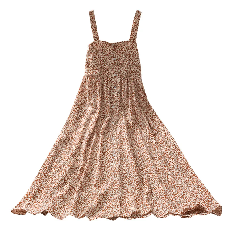 Mouwloze Jurk Vrouwen Vintage Bloemen Midi Casual Backless Sexy Harajuku Zoete Meisjes Zomer Jurken Leuke Koreaanse Mode Vestidos