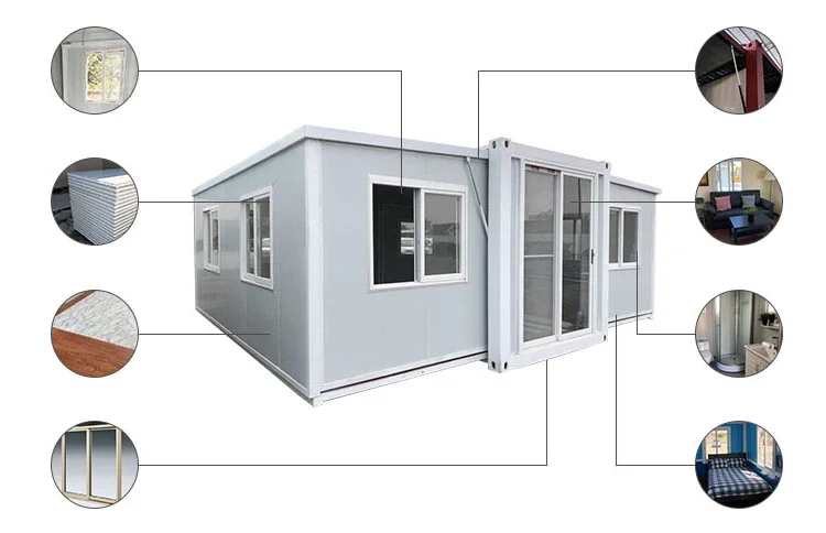 20ft/30ft/40ft Prefab Expandable House Customized Modular Modern Extendable Container House