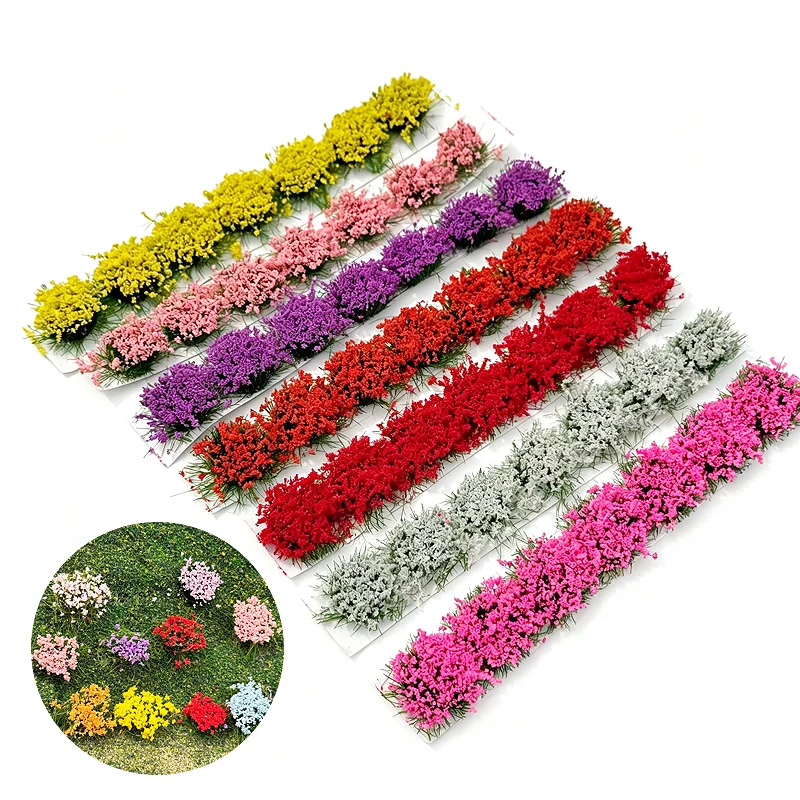 8mm Mini Flower Cluster Model Simulated Vegetation sand table Landscaping DIY Materials Train Railway Platform Scenery layout
