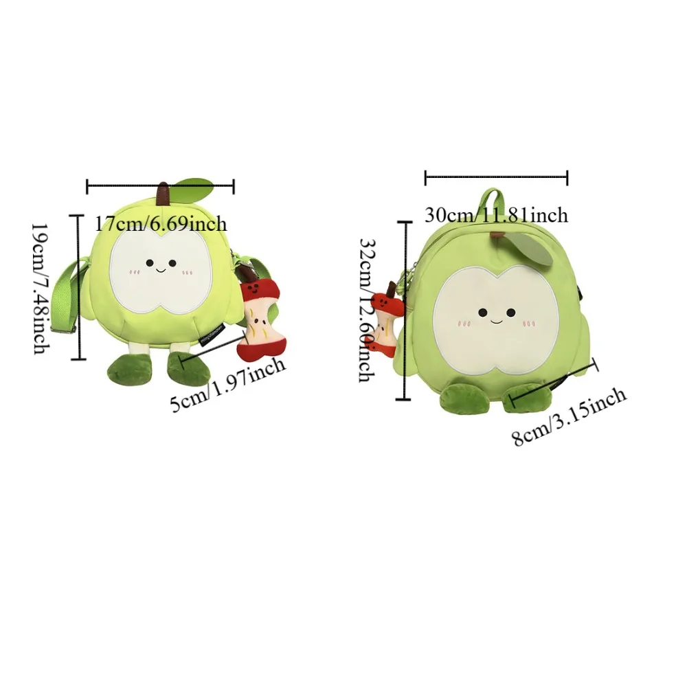 귀여운 대용량 나일론 배낭 Kawaii 크리 에이 티브 학생 학교 가방 배낭 펜던트 만화 과일 Crossbody 가방 여행