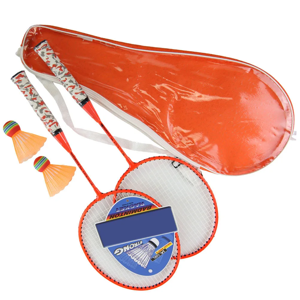 1Pair Badminton Racket with Balls Long-Lasting Material Light Weight Includes 2 Random Color Shuttlecocks for Kids Playtime