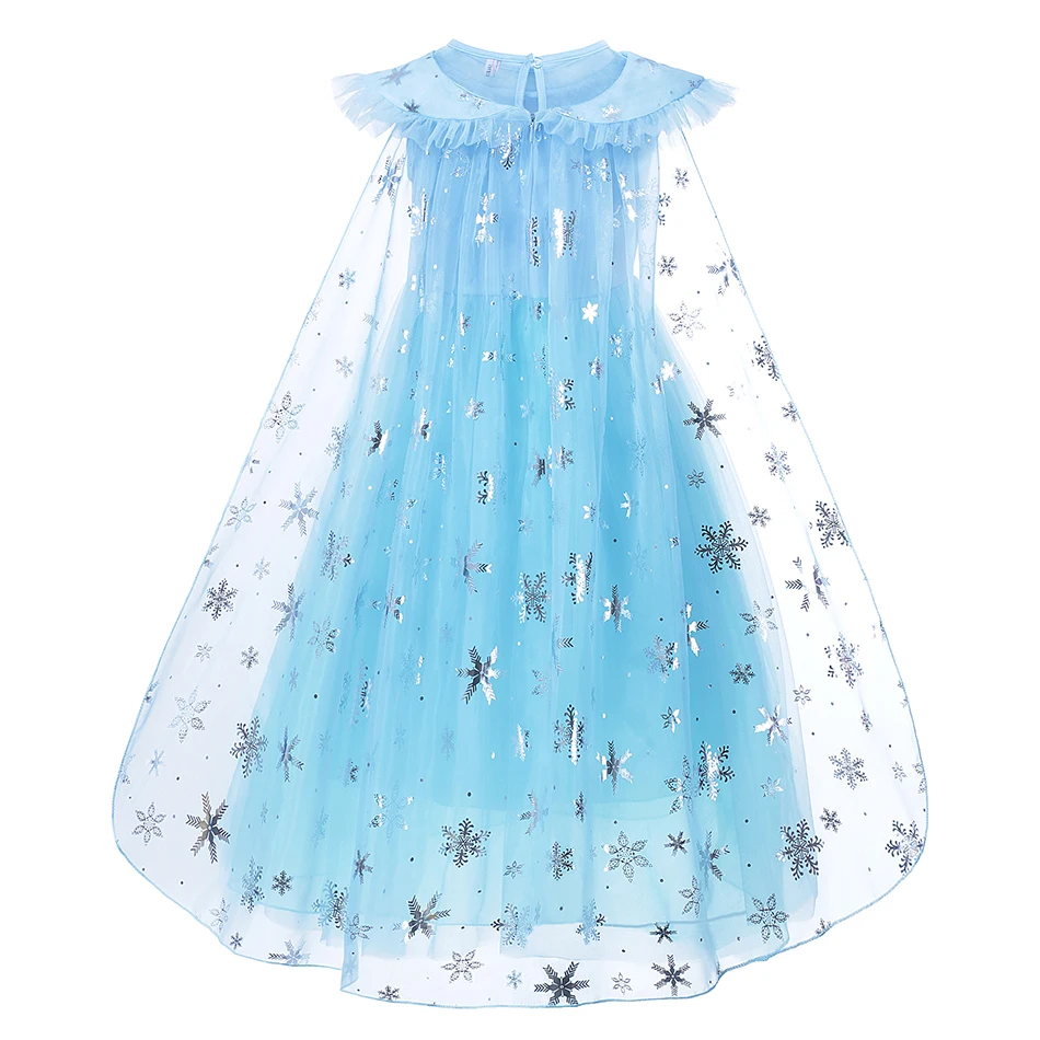 Elsa Princess Dresses Frozen 2 Girls Costume Kids Snow Queen Cosplay Carnival Clothing Elsa Dress Up Halloween Fancy Clothes