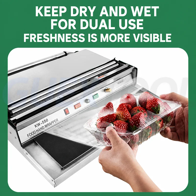 Electric Auto Shrink Wrapping Machine 450mm/550mm For Food Carton Pouch Case Belt Packaging Commercial Cling Film Wrapper