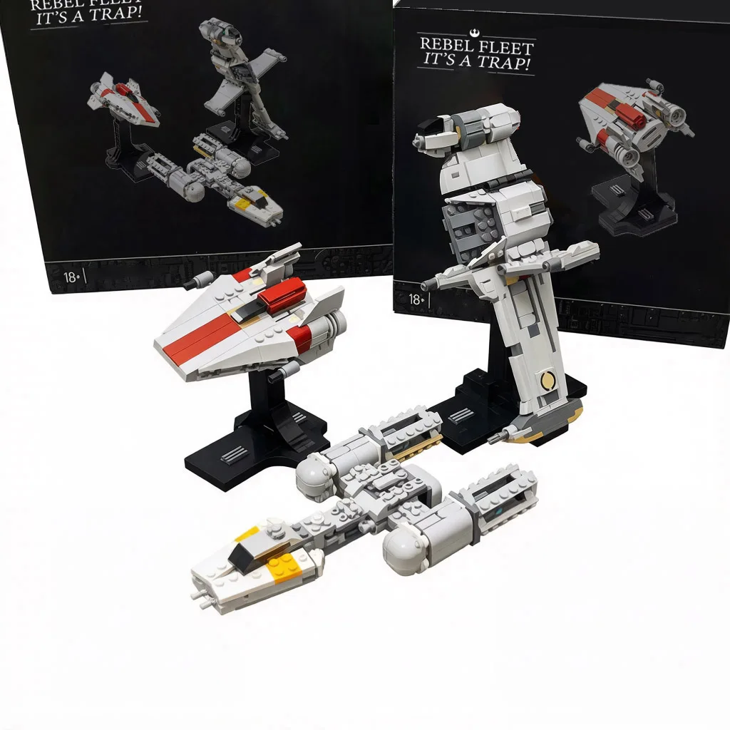 

Набор из 3-х комплектов MOC: Звездные истребители A-Wing, B-Wing, Y-Wing (819 деталей) — Конструктор-модель звездолета DIY из кирпичиков, игрушки, подарки