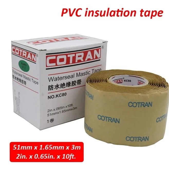 cotran pvc isolamento eletrico rubber tape retardador de chama impermeavel retardador de chama impermeavel kc80 x 065 x 10 pc 3pk 01