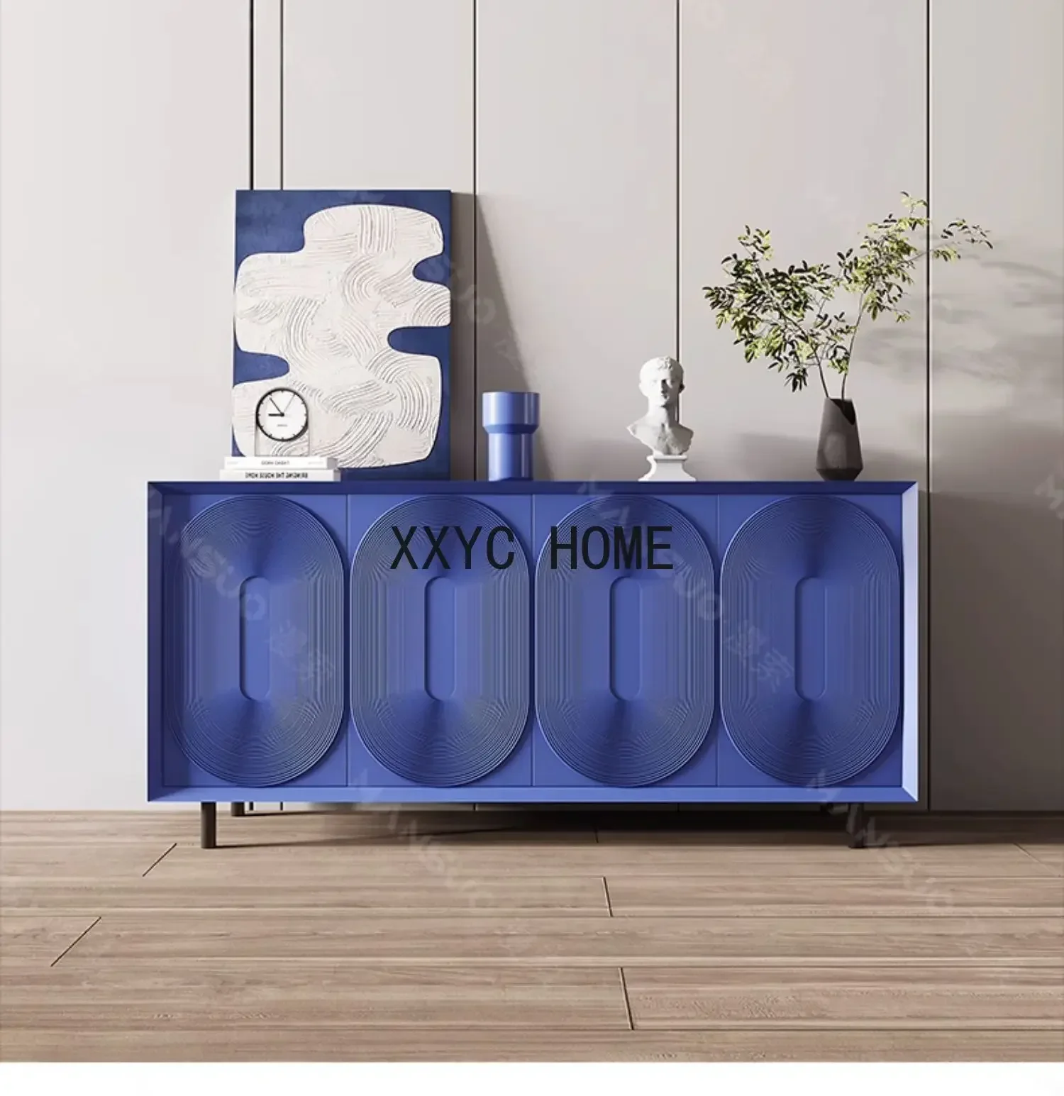 

Solid Wood Sideboard Embossed Meal Preparation Tea Cabinet Italian Affordable Luxury Style Home Entrance Cabinet