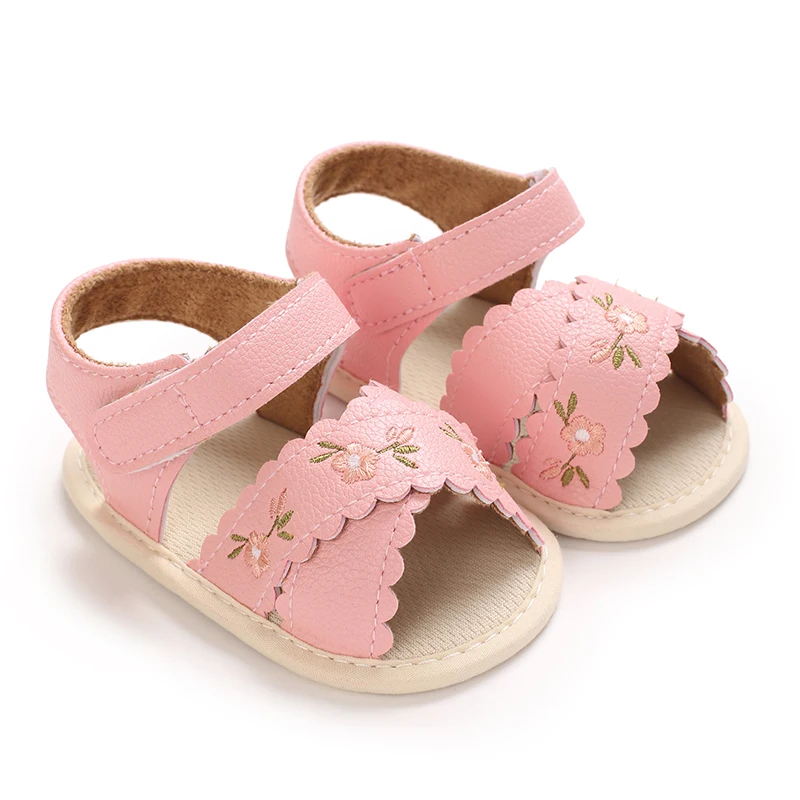 2025 Summer New Girls' Sandals Children's Princess Shoes Embroidered Shoes Girls' Baby Shoes Soft Soled Anti Slip Baby Shoes