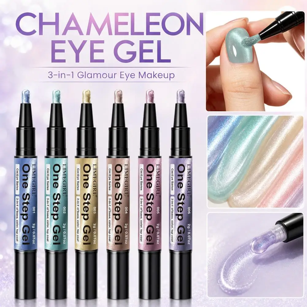 LIMEGIRL 6 Colors Gel Nail Polish Pen 3in1 Gel Nail Varnish Quick-Dry Long-Lasting Graffiti Painting Brush for Outdoor Travel