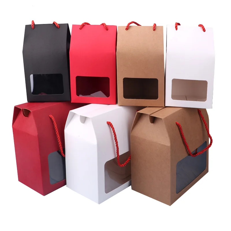 

300pcs 4 colors Kraft Paper Party/Wedding Gift Bags,Cake/Chocolates/Candy Packing Bags Stand Up Food paper boxes