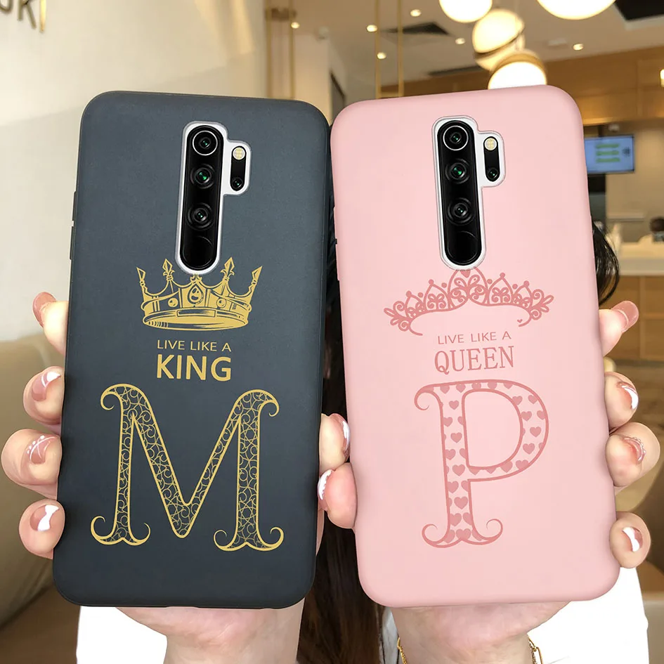 For Xiaomi Redmi Note 8 Pro Hot Phone Case Luxury Literary Soft Silicone Case Letters Crown Lovers For Redmi Note 8Pro 2015105