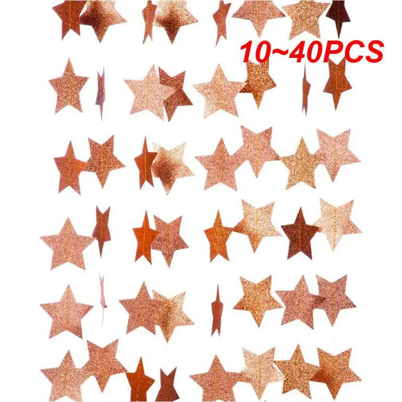 10~40PCS Star Disc Party Flower Durable Photo Background 6 Optional 4 Meters Birthday Party Decorations Star String Flower