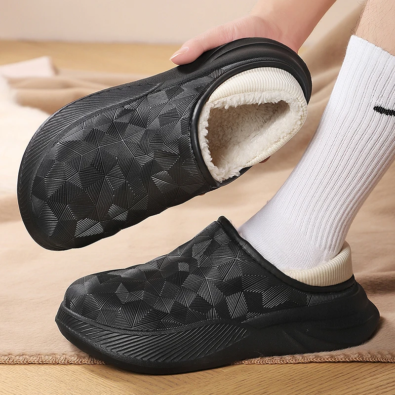 شباشب قطنية مقاومة للماء للرجال والنساء، للخريف والشتاء، كعب مغلق، موديل جديد 2025، داخلي غير قابل للانزلاق، مبطن بالصوف، أحذية قطنية دافئة للارتداء الخارجي #6
