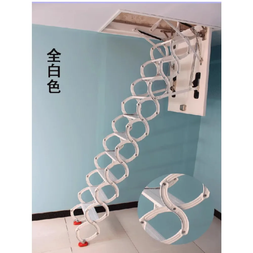 伸縮階段ロフト家庭用電気屋内昇降デュプレックス中間層格納式目に見えないストレッチ自動階段