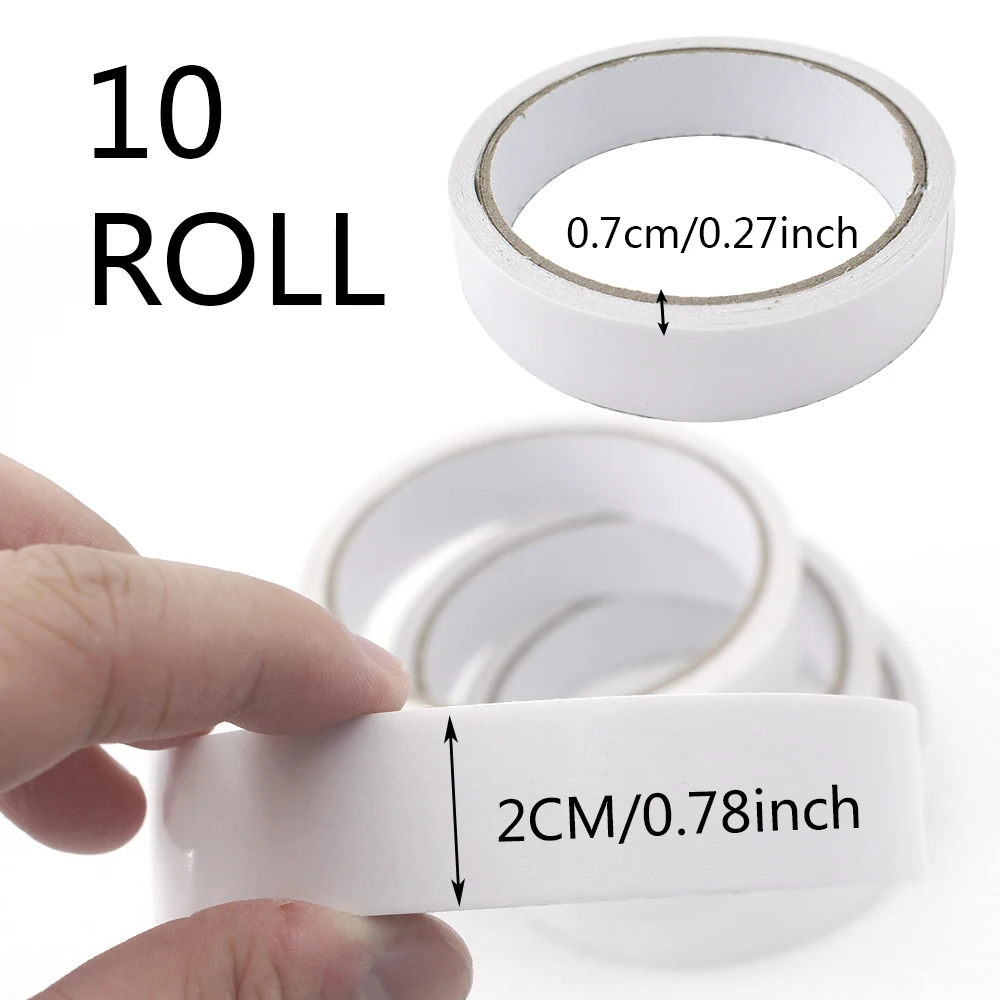 1/2/4/10pcs 2cm width high-viscosity double-sided tape, suitable for packaging & handmade DIY & for students & for office use