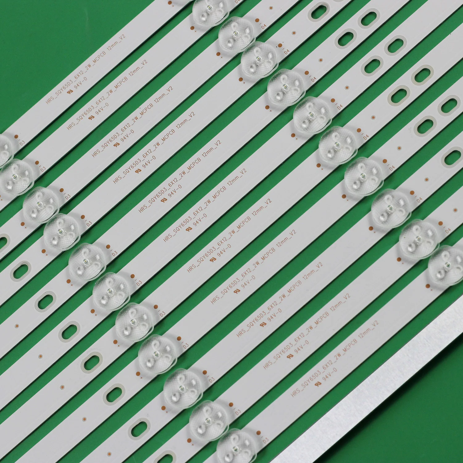 Faixa de LED para RAC, RNSMU6540, RTU6549-C, RNSMU6536, HV650QUB-F9A, 12mm, V2, JL.D65061330-031DS-M_V02, 12PCs